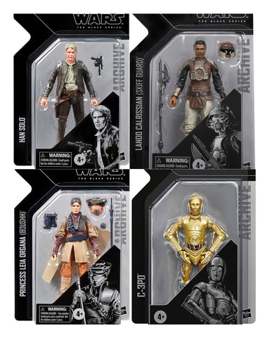 Bundle - Star Wars Black Series Archive 4 figure set, Han, Leia, Lando, Threepio