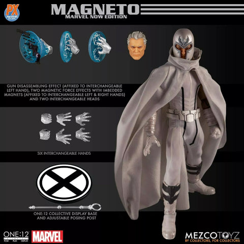 Mezco One12 PX Exclusive Magneto (white suit) 6-Inch Figure